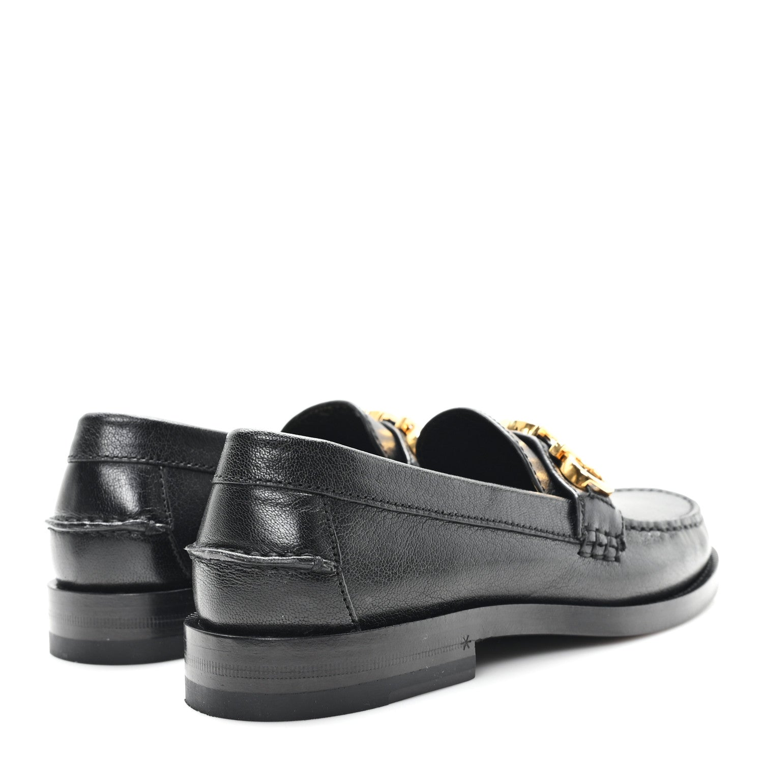 Gucci Goatskin Womens Logo 15mm Loafers 35.5 Black 5 of 10