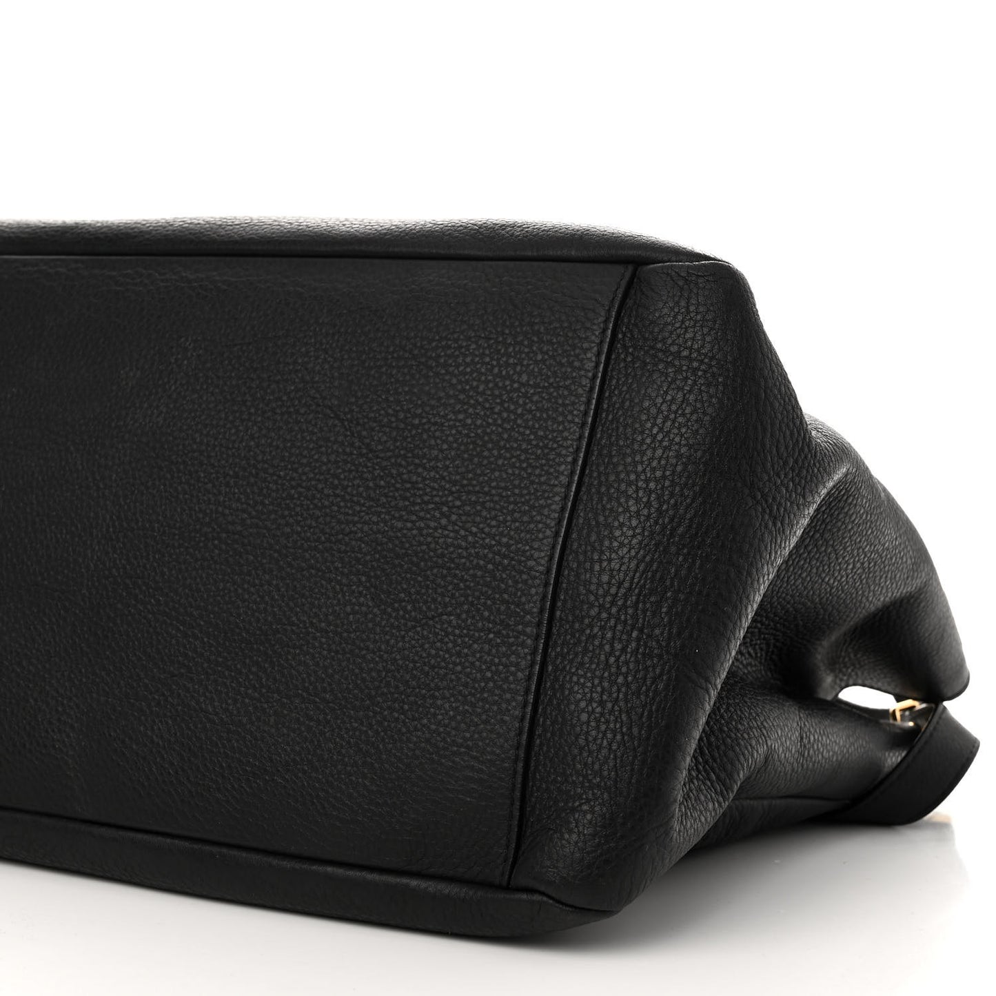 Grained Calfskin La Medusa Shopping Tote Black