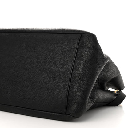 Versace Grained Calfskin La Medusa Shopping Tote Black 10 of 14