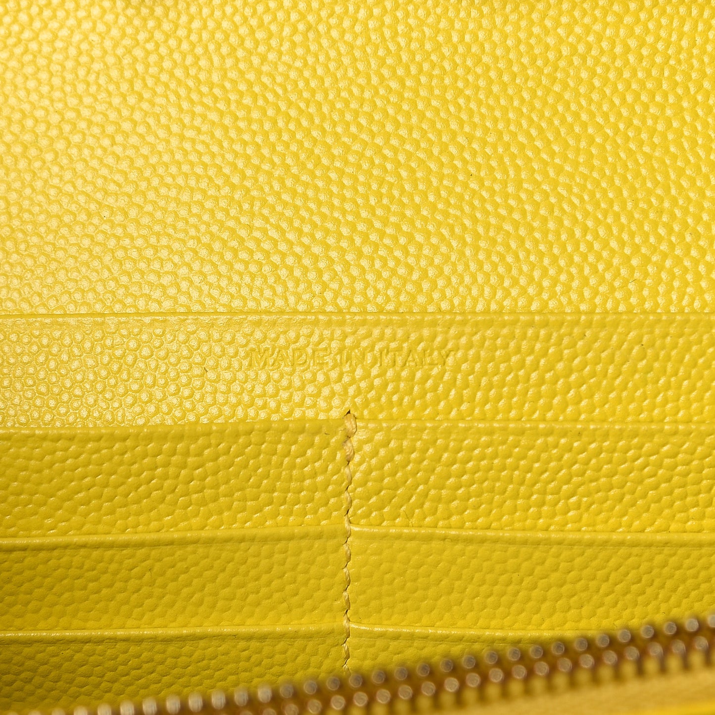 Grain De Poudre Matelasse Chevron Monogram Chain Wallet Yellow