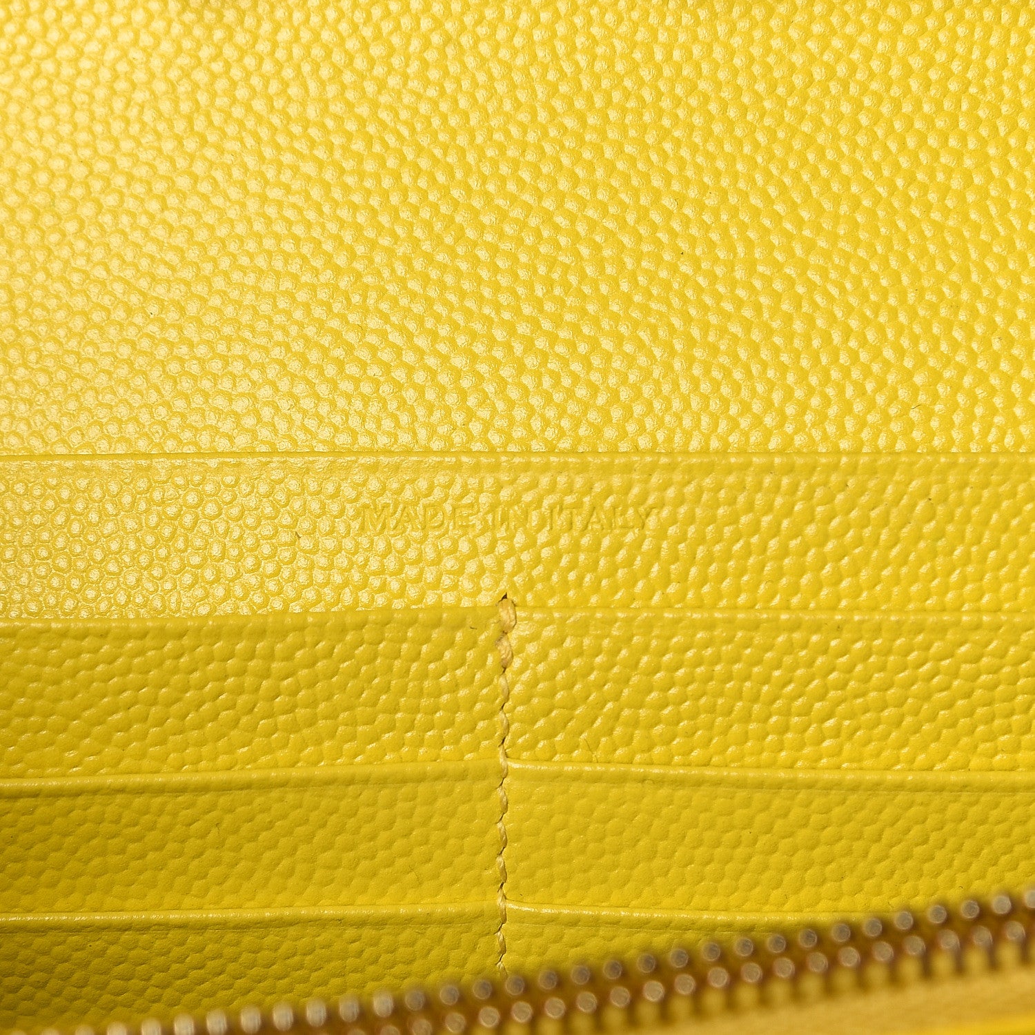 Saint Laurent Grain De Poudre Matelasse Chevron Monogram Chain Wallet Yellow 7 of 11