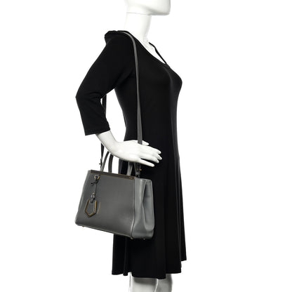 Fendi Vitello Elite Petite 2Jours Tote Grigio Grigio Chiaro 2 of 9