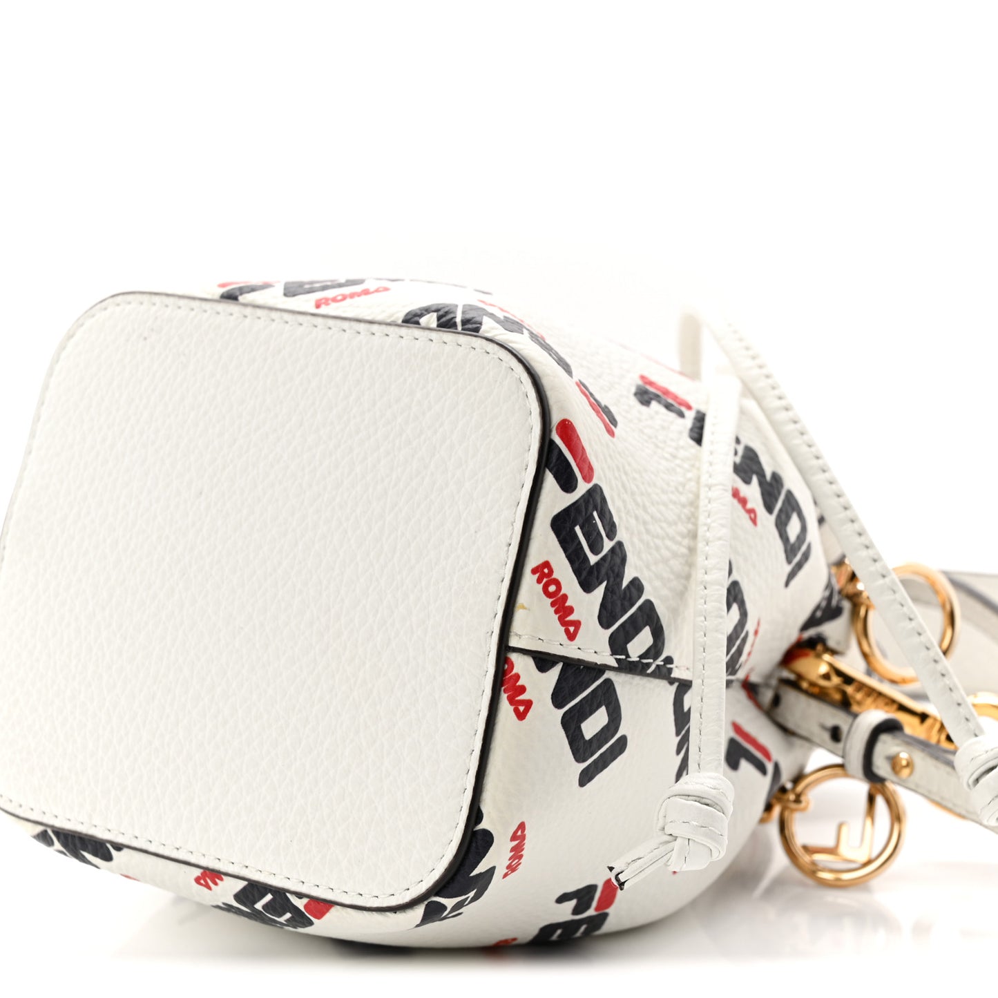 X FILA Vitello F is Fendi Mania Mini Mon Tresor Bucket Bag White