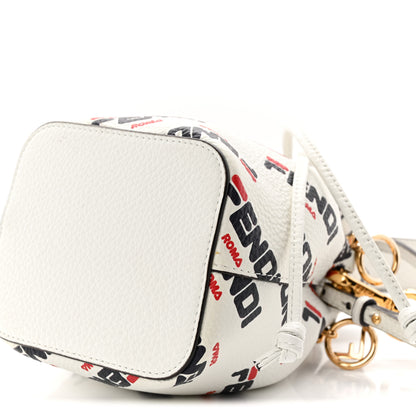 Fendi X FILA Vitello F is Fendi Mania Mini Mon Tresor Bucket Bag White 10 of 10