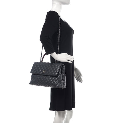 Chanel Caviar Lizard Quilted Medium Coco Handle Flap Grey 2 of 10