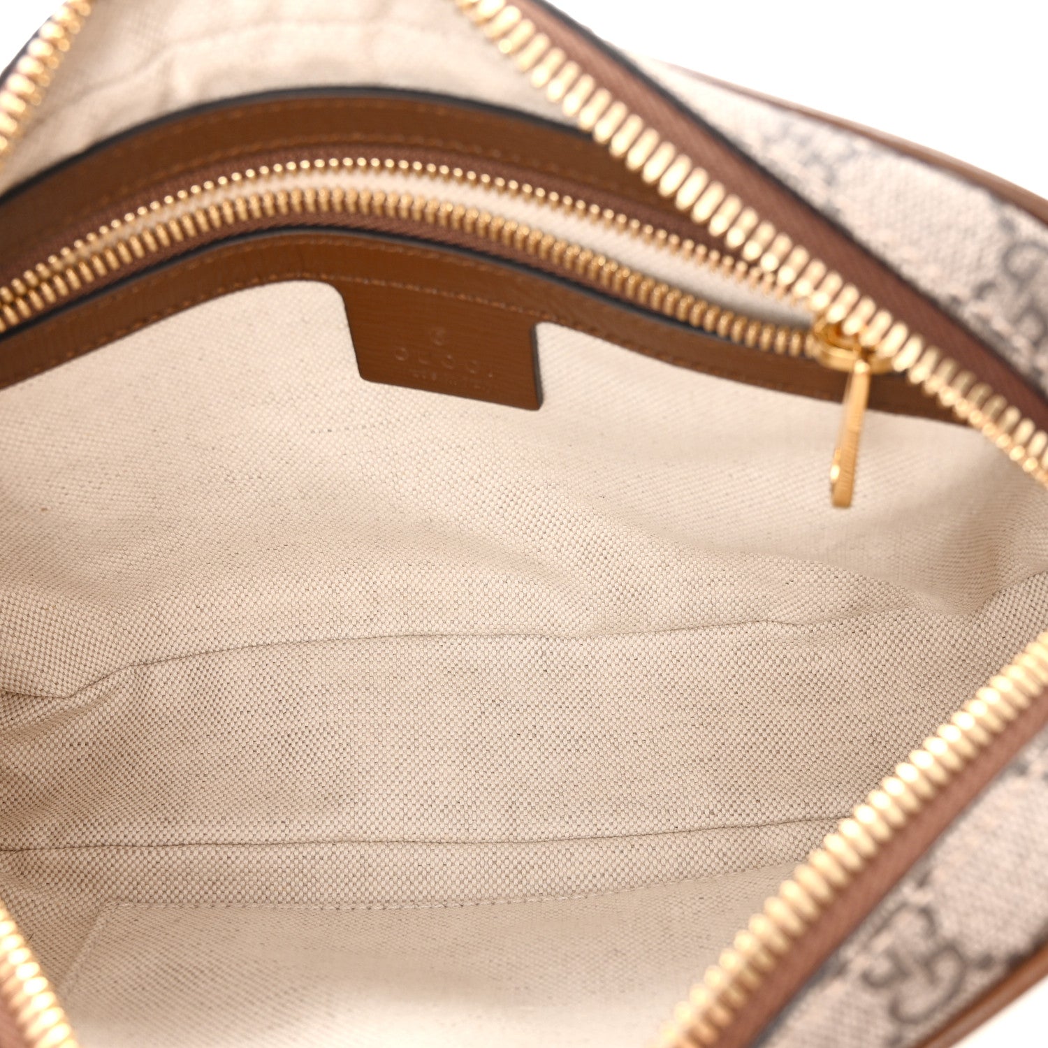 Gucci GG Supreme Monogram Azalea Calfskin Fake/Not Small Retro Interlocking G Belt Bag 90 36 Beige Ebony Brown Sugar 5 of 11