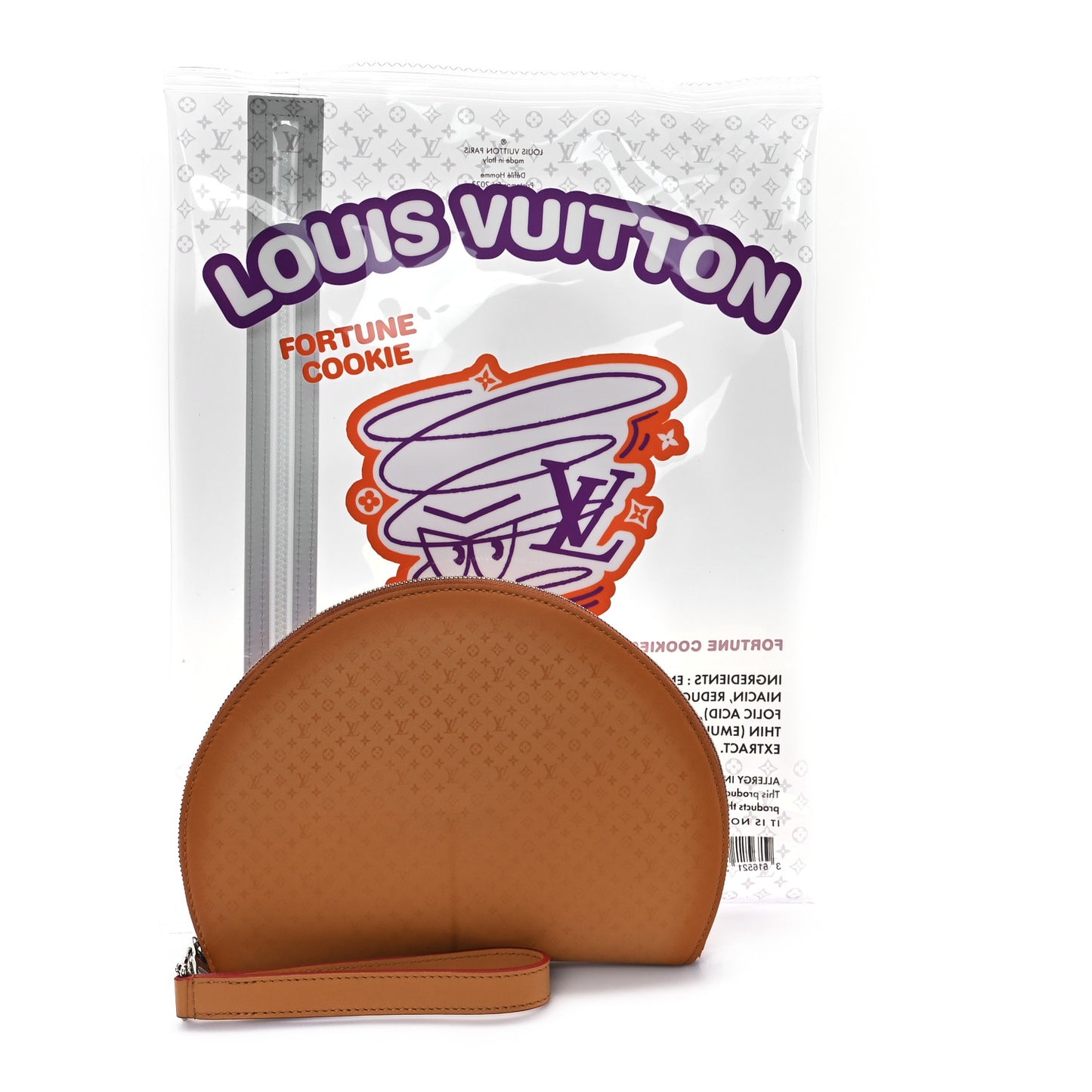 Calfskin Monogram Fortune Cookie Pouch Purple