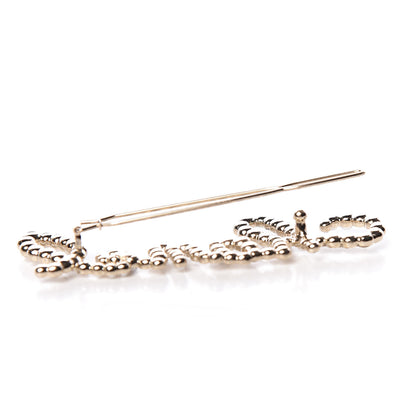 Chanel Metal Glass Swirling Pearls Hair Clip Gold 4 of 5