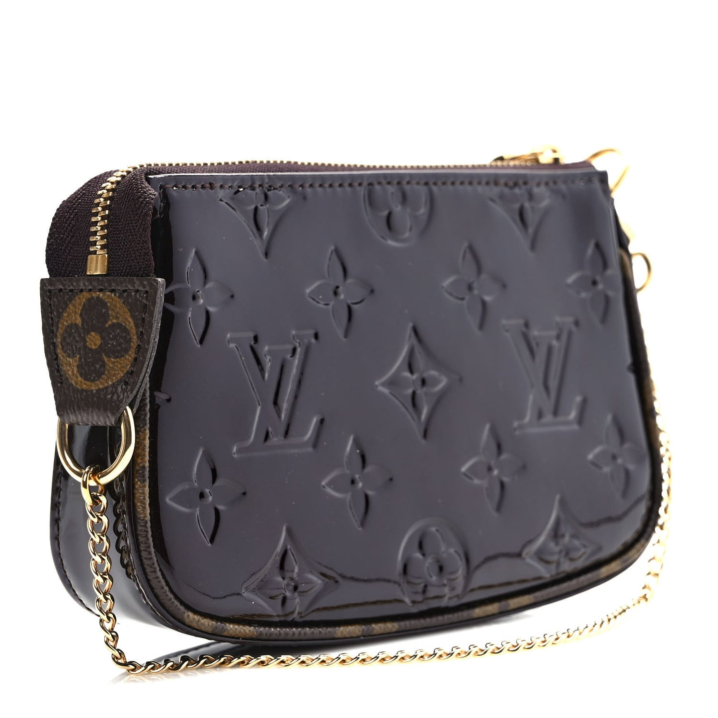 Vernis Monogram Mini Pochette Accessories Amarante