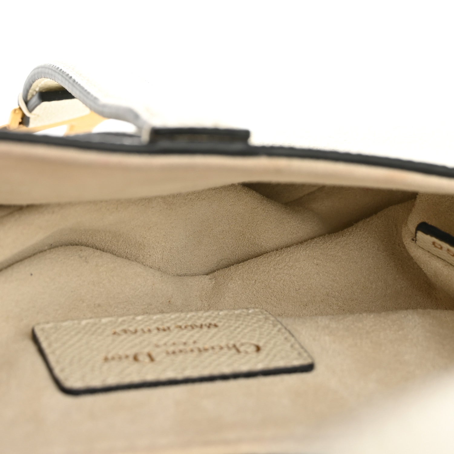 Christian Dior Grained Calfskin Mini Saddle Bag White 5 of 11