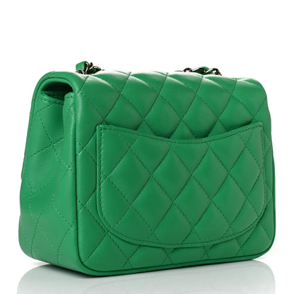 Chanel Lambskin Quilted Mini Square Flap Green 5 of 16