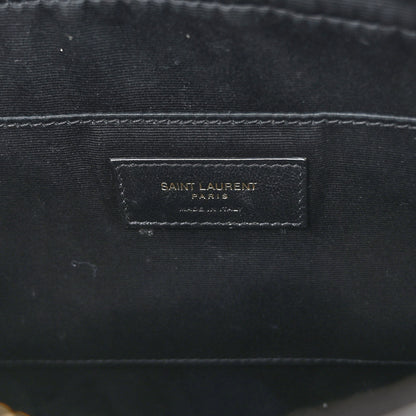 Saint Laurent Patent Calfskin Crocodile Embossed Monogram Lou Camera Bag Black 6 of 9