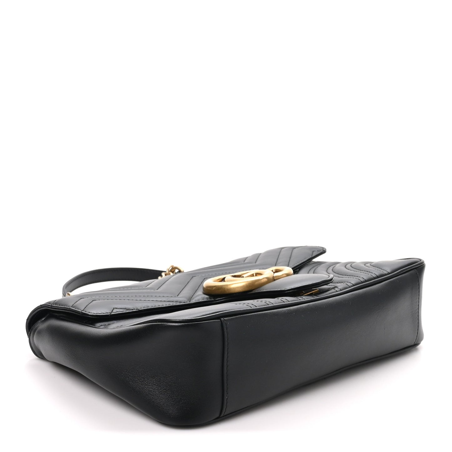 Calfskin Matelasse Medium GG Marmont Shoulder Bag Black