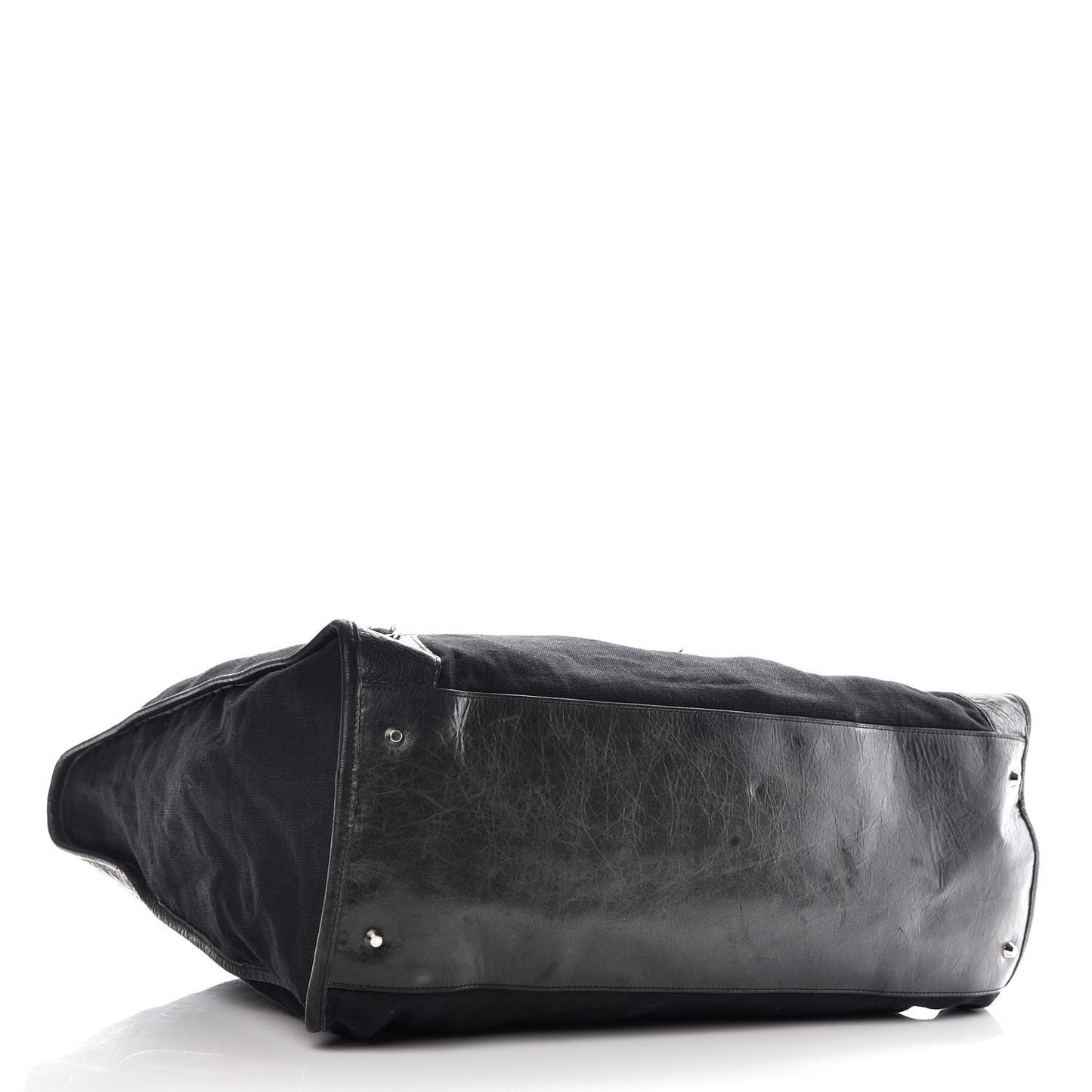 Chevre Canvas Classic Silver Hardware Weekender Black