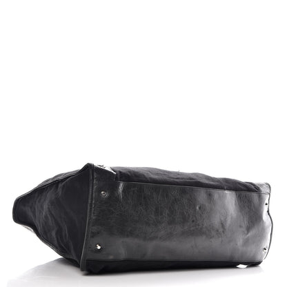 Balenciaga Chevre Canvas Classic Silver Hardware Weekender Black 4 of 13