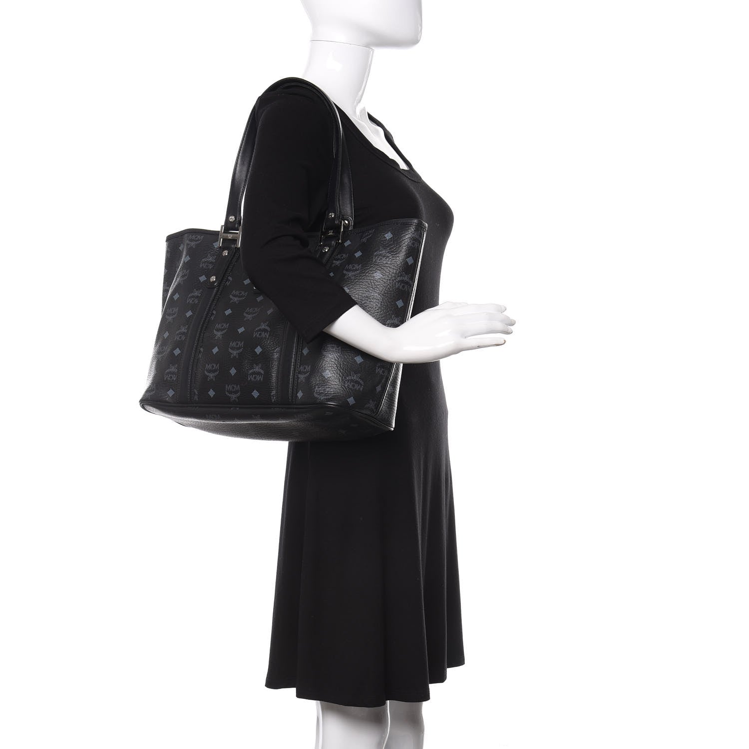 MCM Visetos Shopping Tote Black 2 of 16