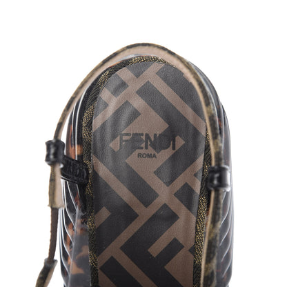 Fendi Jacquard Calfskin FF Tortoise Promenade Slingback Loafer Pumps 36.5 Tobacco 8 of 9