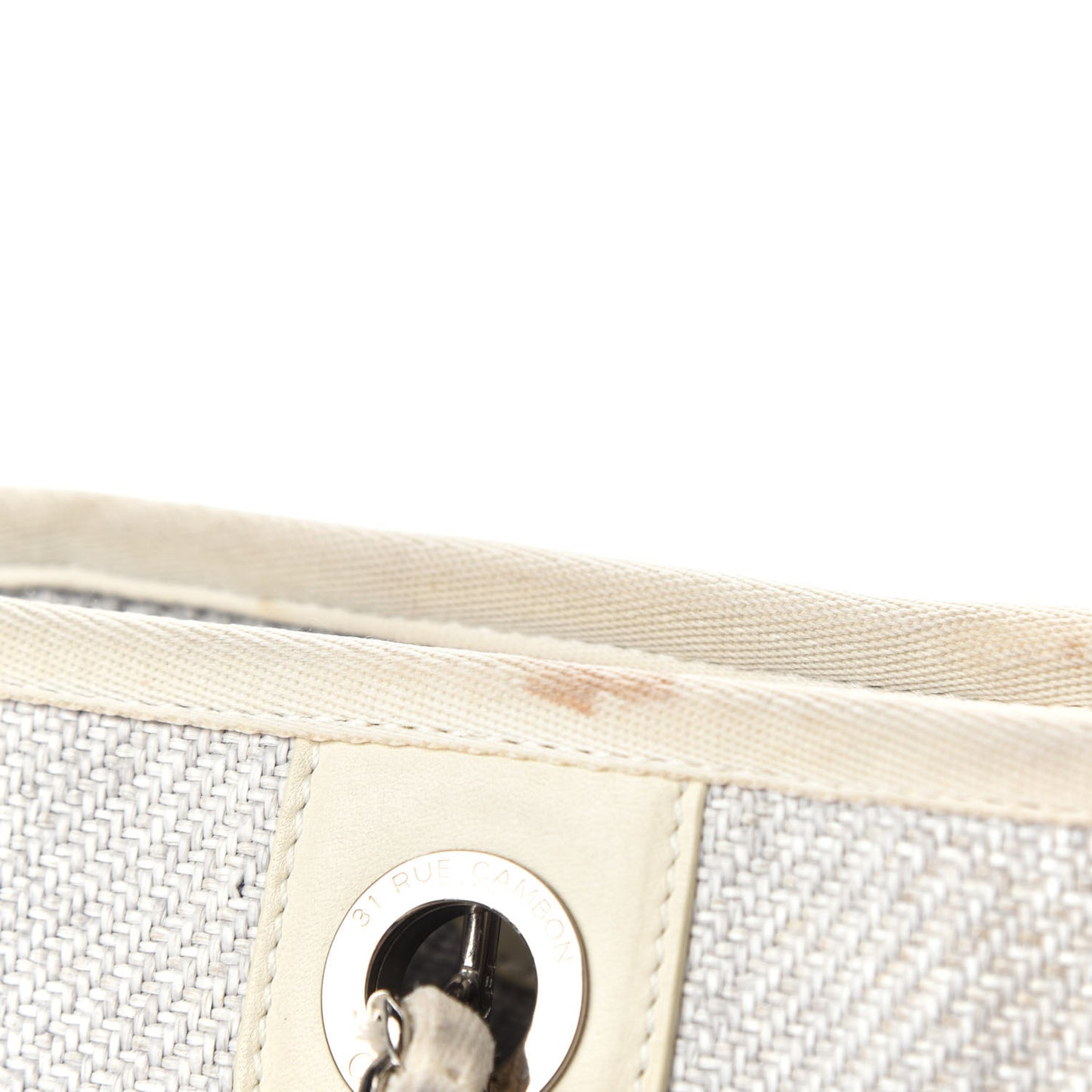 Woven Straw Raffia Small Deauville Tote White