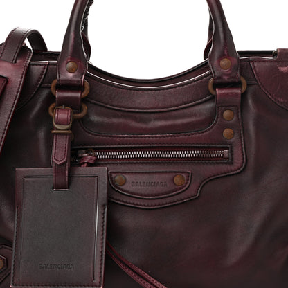 Balenciaga Used Calfskin Rust Hardware Neo Classic City Burgundy 8 of 15