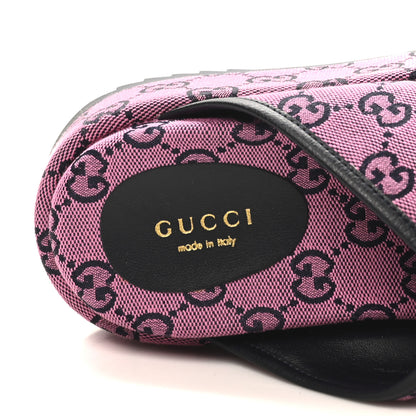 Gucci Monogram Multicolor Criss Cross Platform Slide Sandals 36.5 Pink Blue 7 of 9
