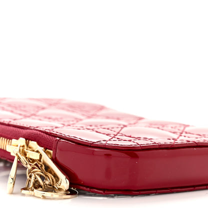 Christian Dior Patent Cannage Lady Dior Phone Holder Red 9 of 11