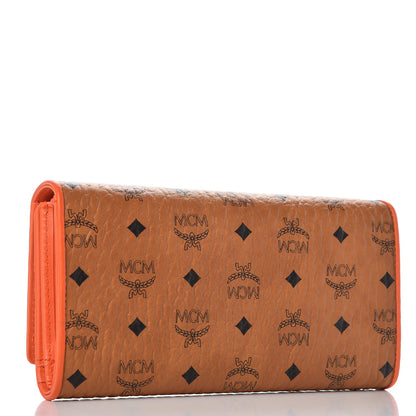 MCM Visetos Mina Long Trifold Wallet Cognac 3 of 15