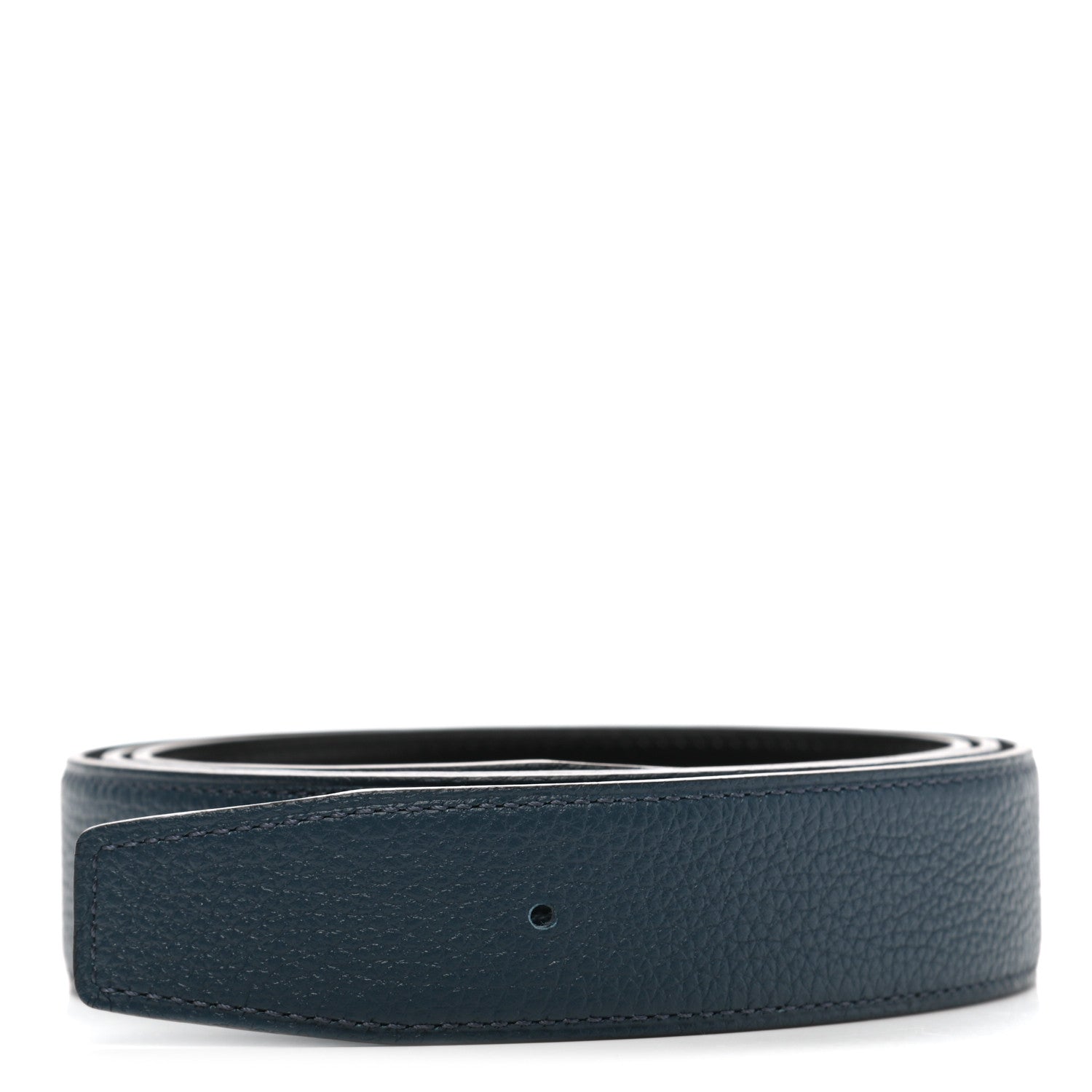 Hermes Box Togo 32mm Belt Strap 105 Black Bleu De Prusse 1 of 6
