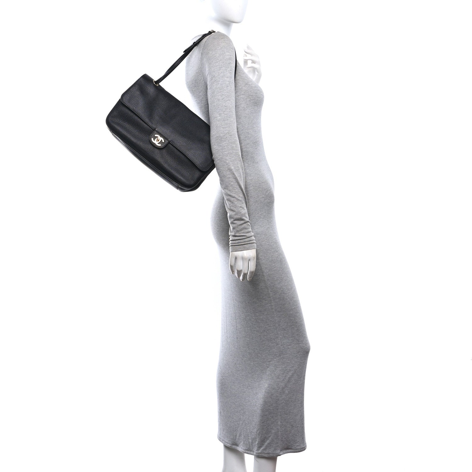 Chanel Grained Calfskin Small Souplissimo Maxi Flap Black 2 of 11