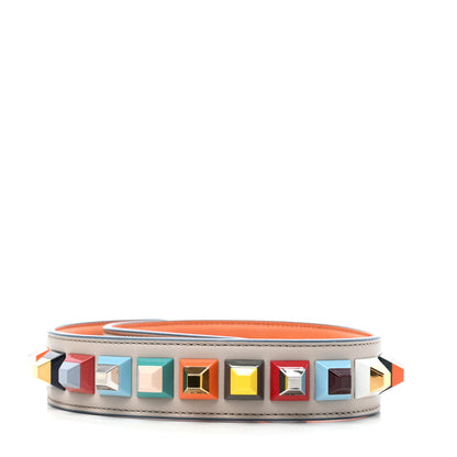 Fendi Vitello Dolce Plexiglass Bi-Color Studded Strap You Grigio Polvere Arancio Multicolor 2 of 4