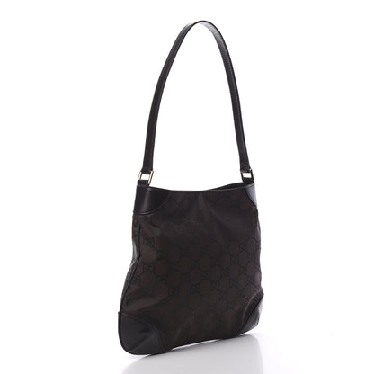 Gucci Nylon Signature Hobo Shoulder Bag Brown 2 of 10