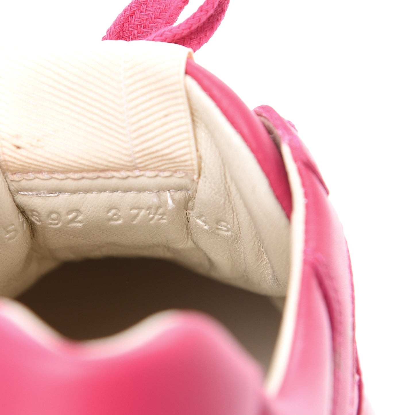 Calfskin Logo Womens Rhyton Sneakers 37.5 Box Pink