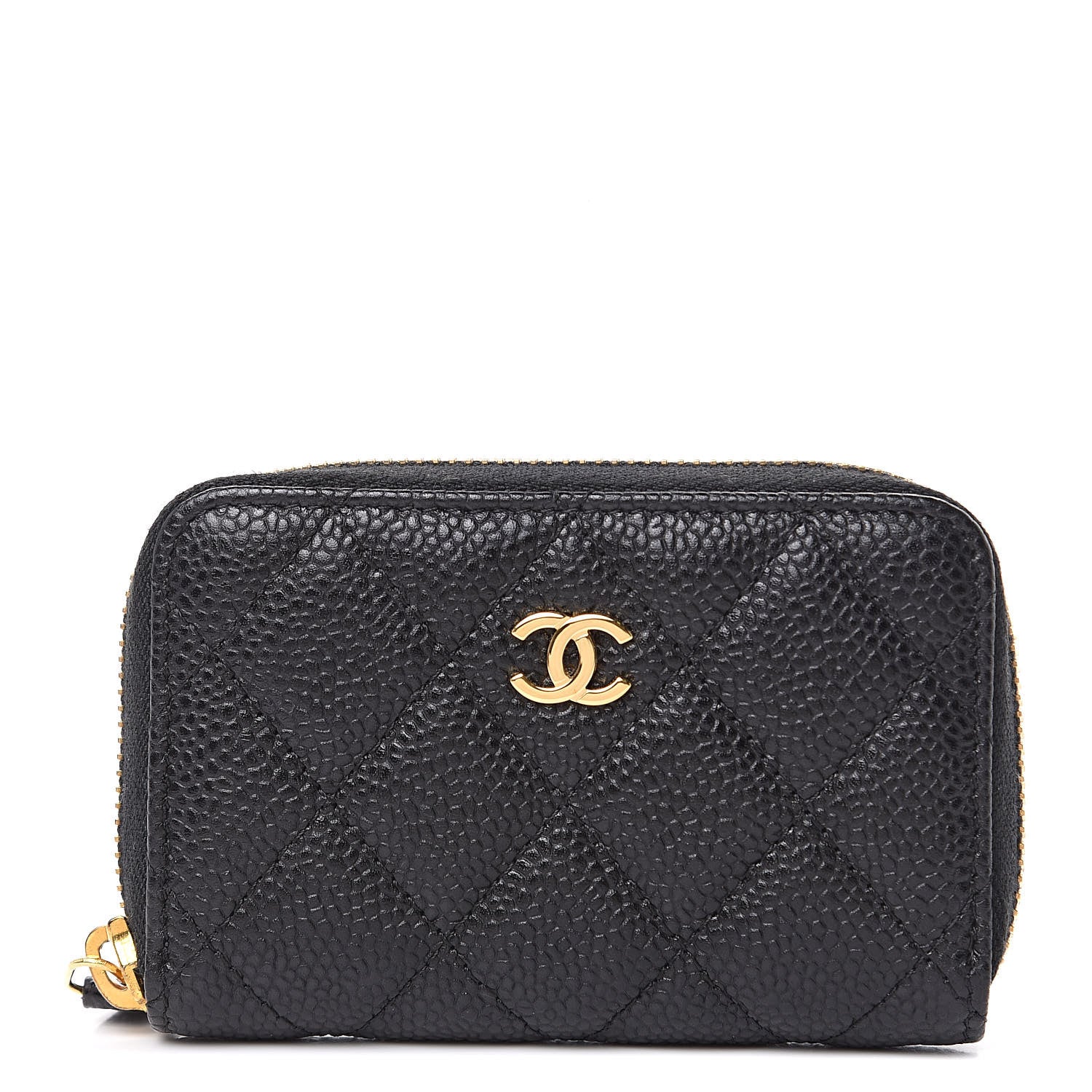 Chanel Caviar Quilted Zip Coin Purse Black 1 of 8