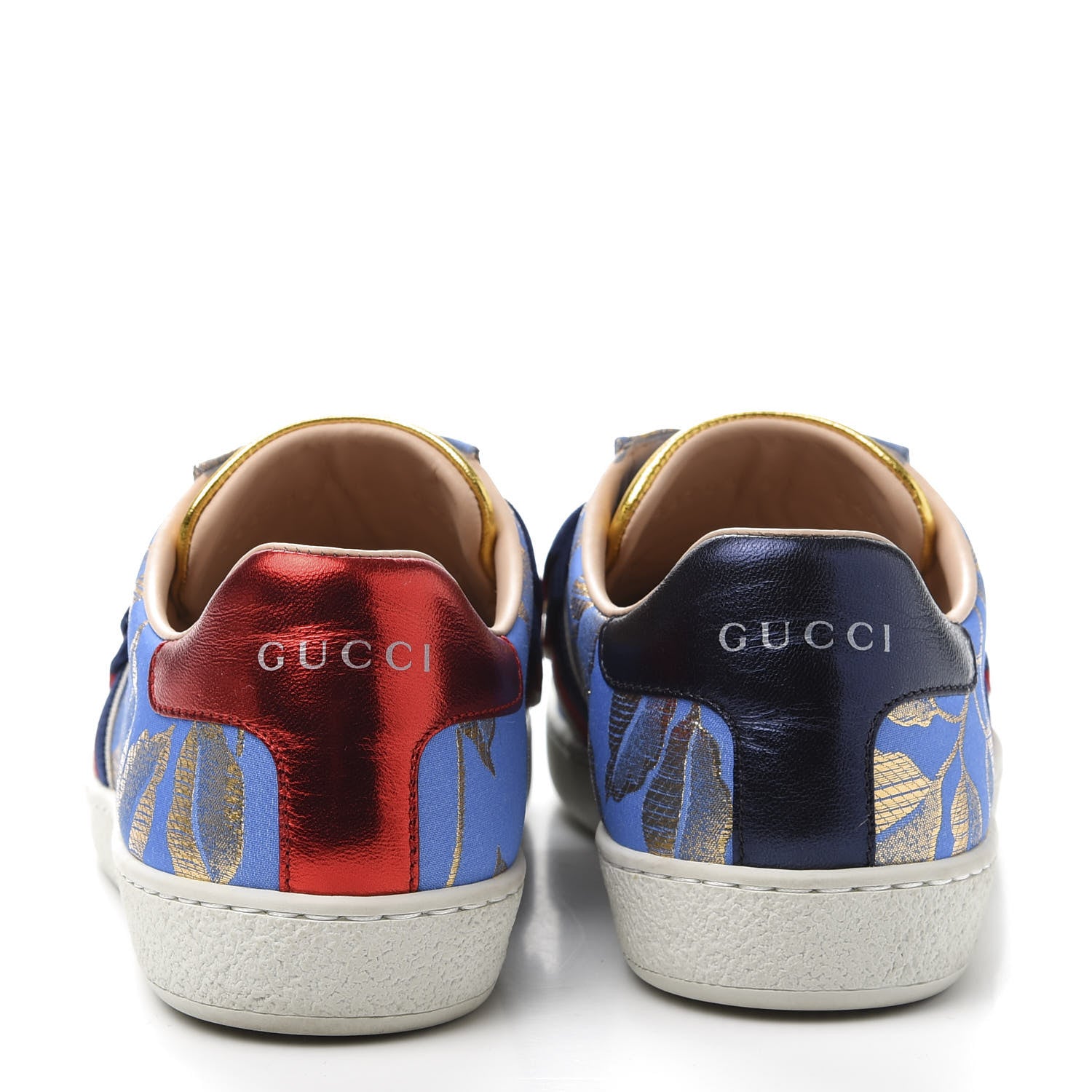 Gucci Lurex Jacquard Crystal Sylvie Web Branches Womens Ace Sneakers 36 Pervinca Gold 4 of 10