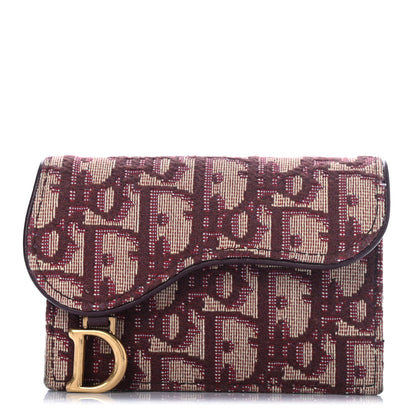 Christian Dior Oblique Saddle Card Holder Bordeaux 1 of 7