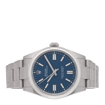 Rolex Stainless Steel 41mm Oyster Perpetual Watch Bright Blue 134300 2 of 5