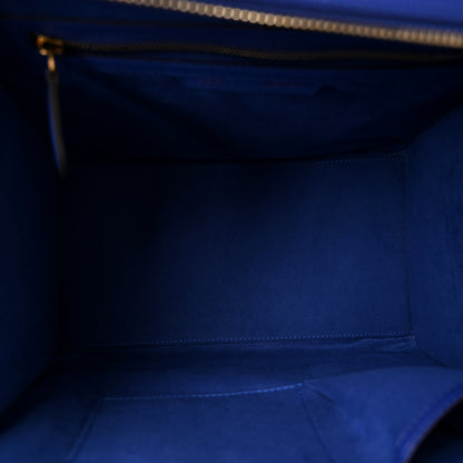 Celine Drummed Calfskin Mini Luggage Indigo 5 of 10