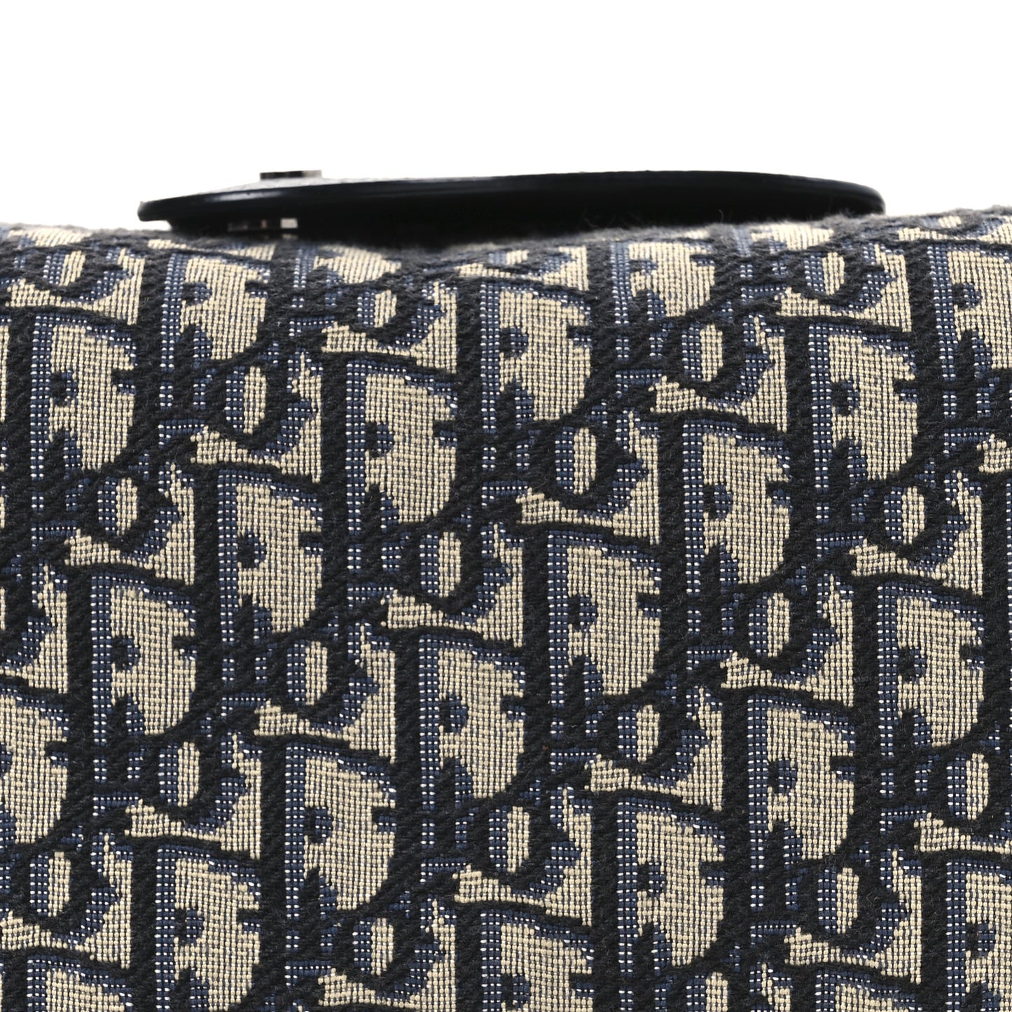 Oblique Jacquard Grained Calfskin Lingot Toiletry Case Blue Black