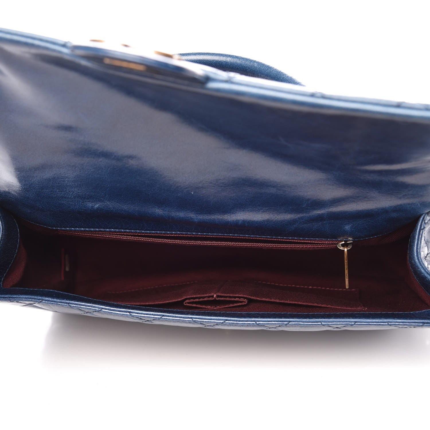 Chanel Glazed Calfskin Castle Rock Medium Flap Blue 5 of 13