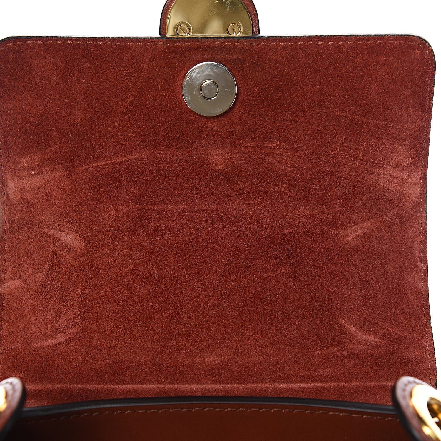 Chloe Calfskin Crocodile Embossed Small Tess Bag Woodsy Green Brown 8 of 15