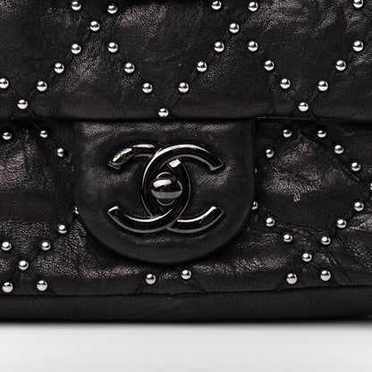 Chanel Washed Lambskin Studded Small Metal Beauty Flap Black 10 of 10