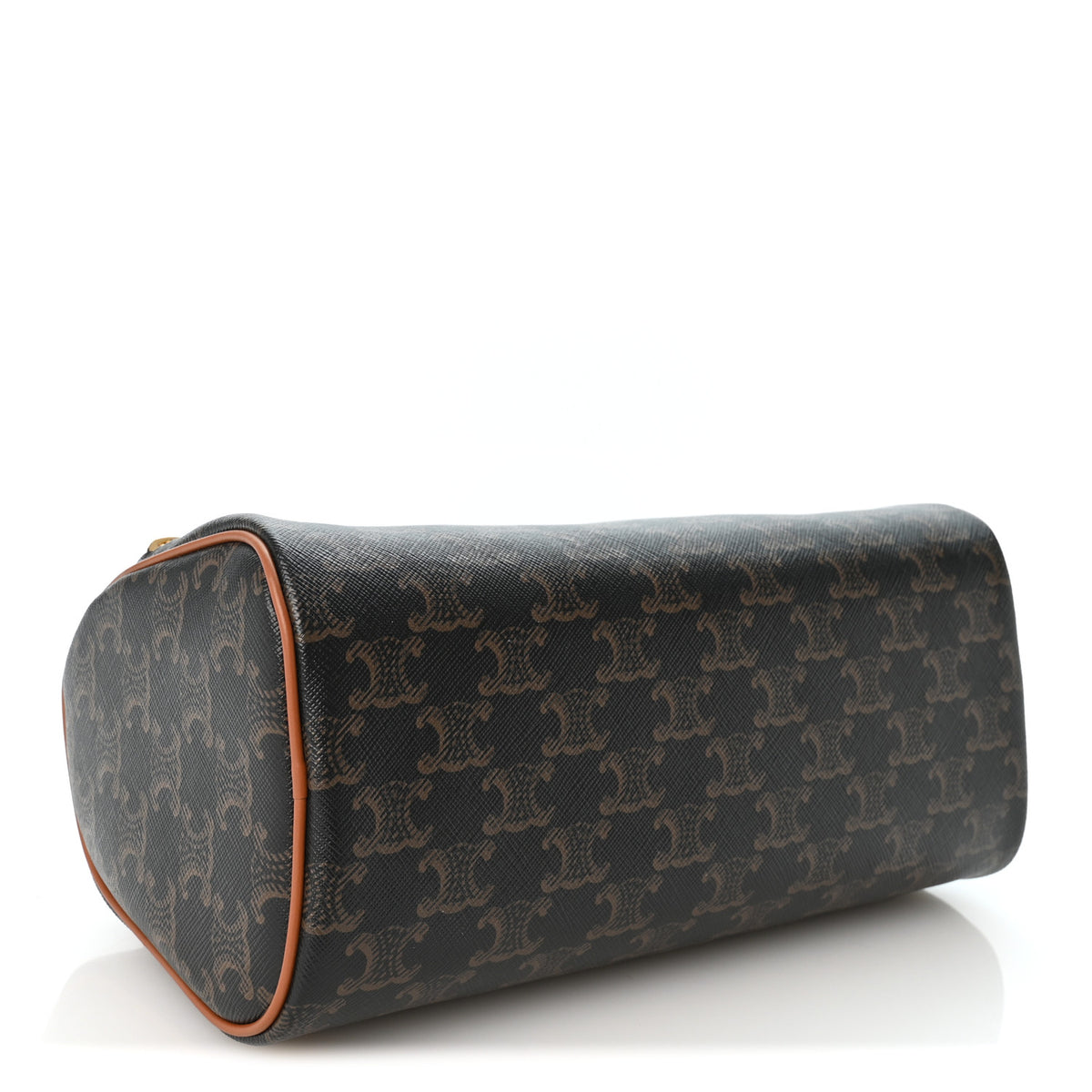 Triomphe Canvas Calfskin Cylinder Bag Tan