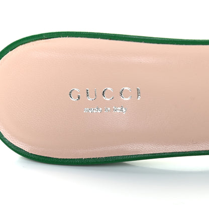 Gucci Malaga Kid Crawford Knot Mid Heel Slide Sandals 40 New Shamarock 6 of 7