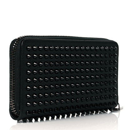 Christian Louboutin Calfskin Panettone Spiked Zip Around Wallet Black 3 of 8