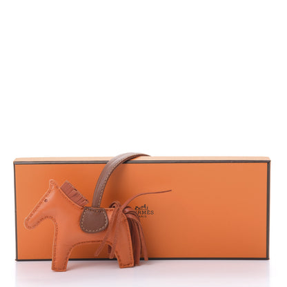 Hermes Milo Lambskin Grigri Rodeo Horse Bag Charm PM Feu Cornaline Fauve 4 of 4