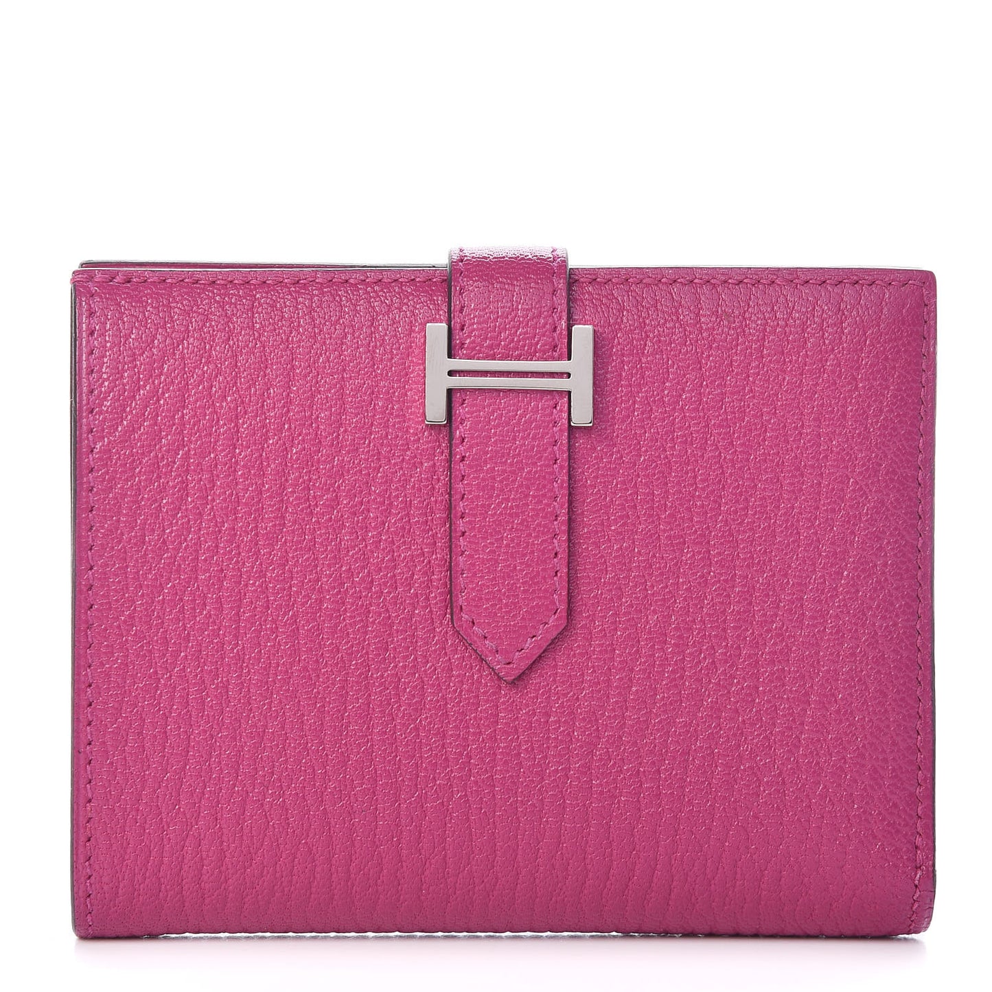 Chevre Mysore Bearn Compact Wallet Rose Pourpre