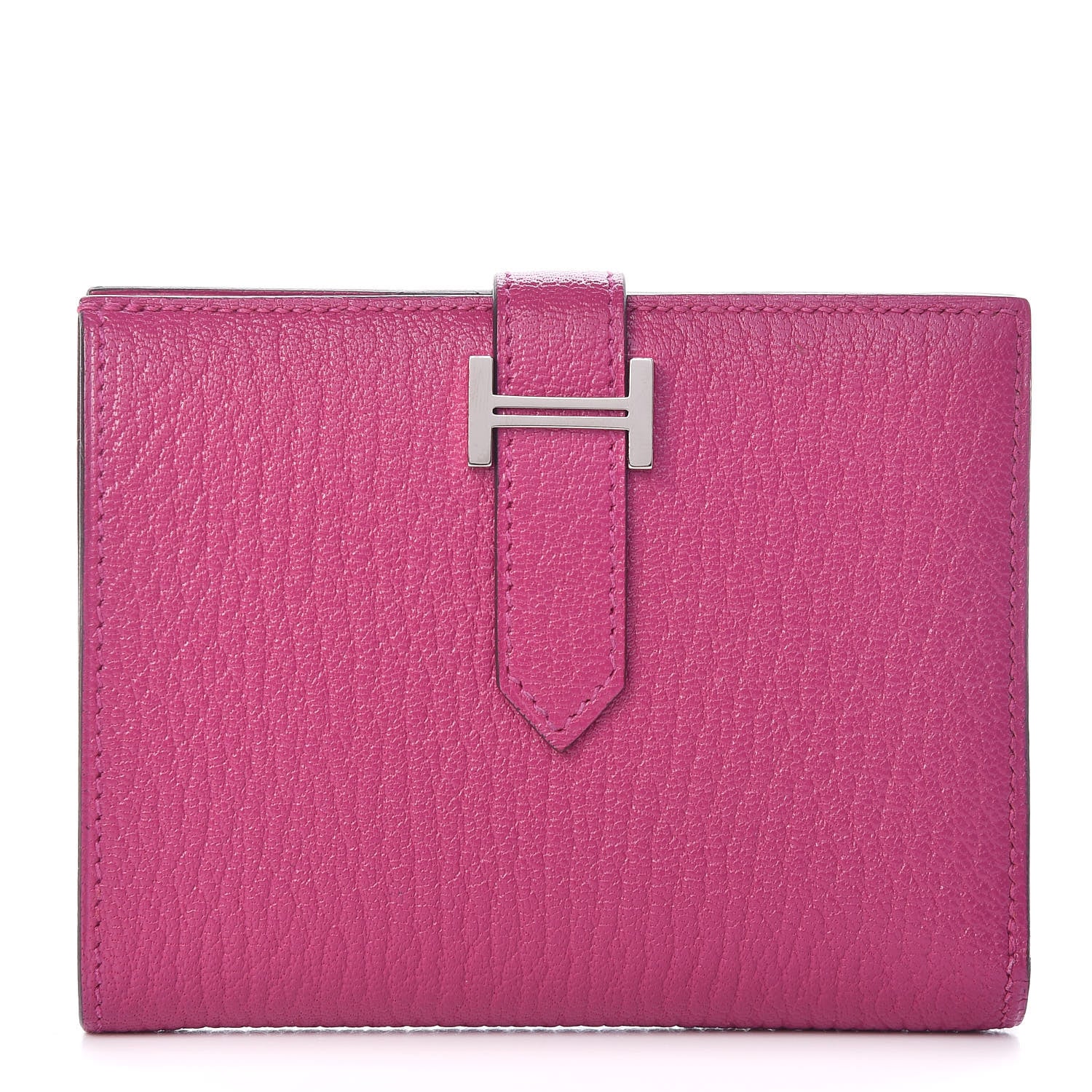 Hermes Chevre Mysore Bearn Compact Wallet Rose Pourpre 1 of 8
