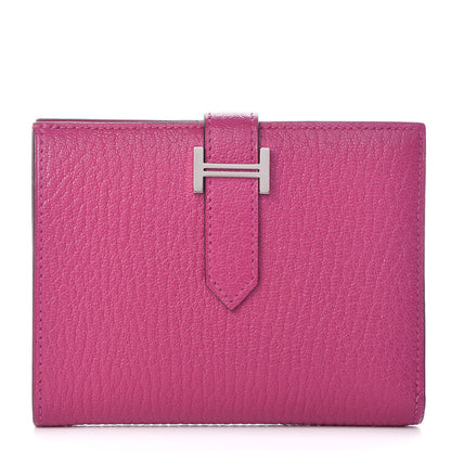 Hermes Chevre Mysore Bearn Compact Wallet Rose Pourpre 1 of 8