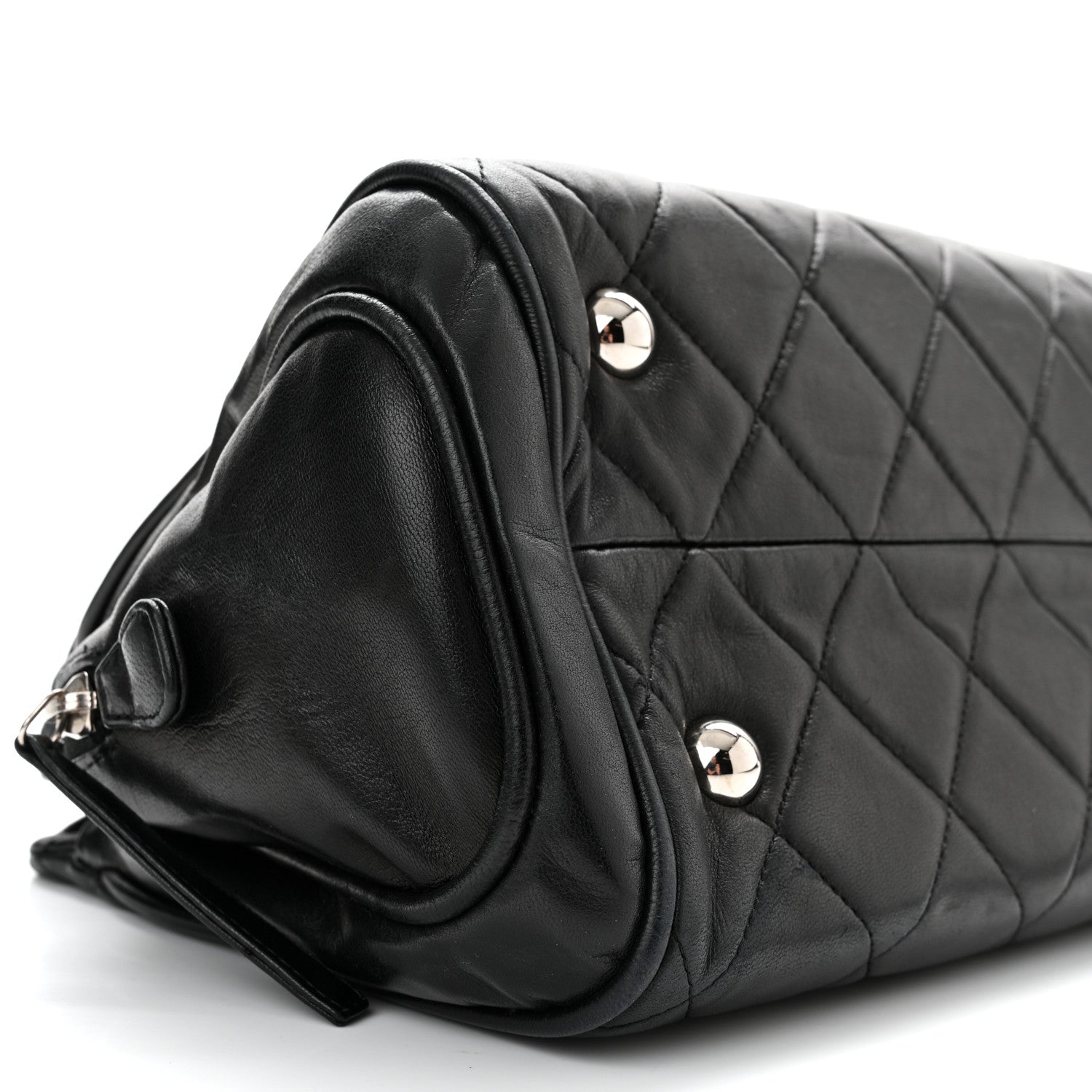 Chanel Lambskin Quilted Shopping Tote Black 9 of 10