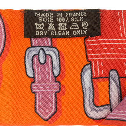 Hermes Silk Harnais Des Presidents Twilly Orange Violet Rose 5 of 5