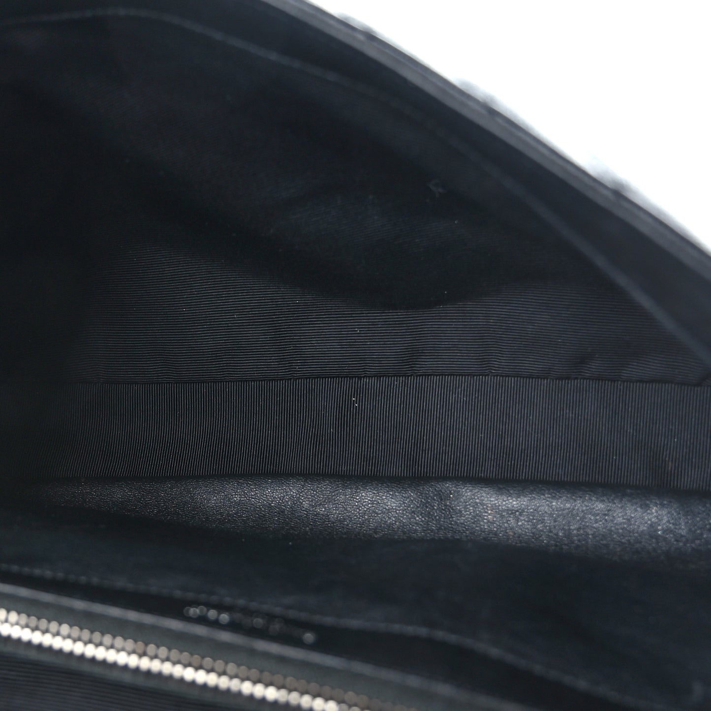 Sheepskin Matelasse Chevron Monogram Large College Satchel Black